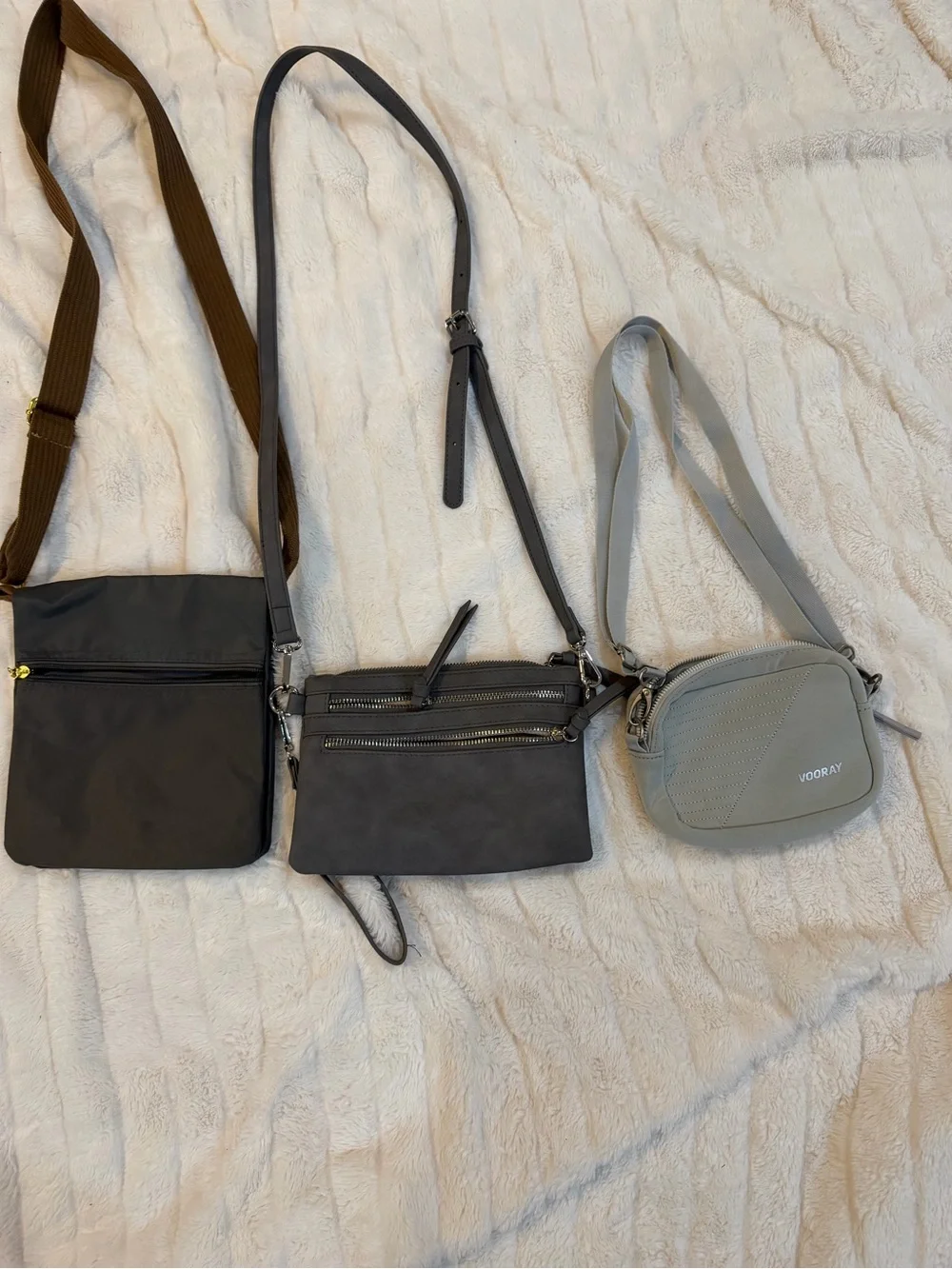 3 Crossbody Purse Bundle | Gray & Charcoal Everyday Bags |